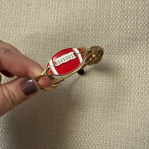 NEW Bourbon and Boweties The Football Bangle Bracelet in Red Standard Size 8"